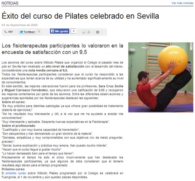 Noticia extraída del portal web del Ilustre Colegio Profesional de Fisioterapeutas de Andalucía